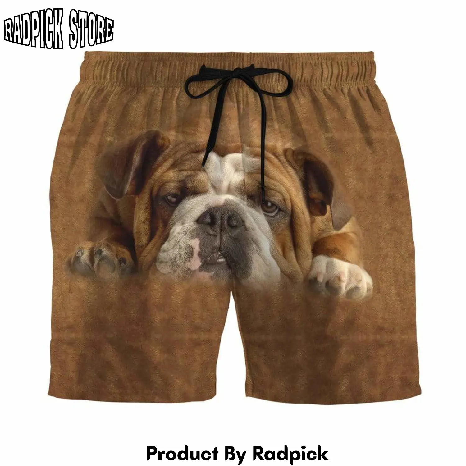 Radpick 3d lazy bulldog custom summer beach shorts swim trunks rp631395